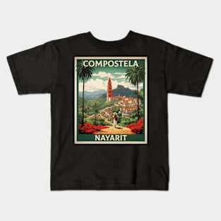 Compostela Nayarit Mexico Tourism Travel Vintage Kids T-Shirt